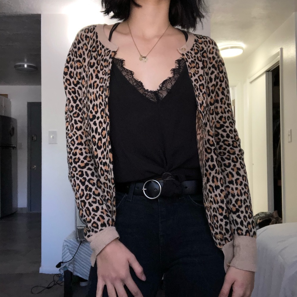 🎄Merona Leopard Animal Print Cardigan Size XS